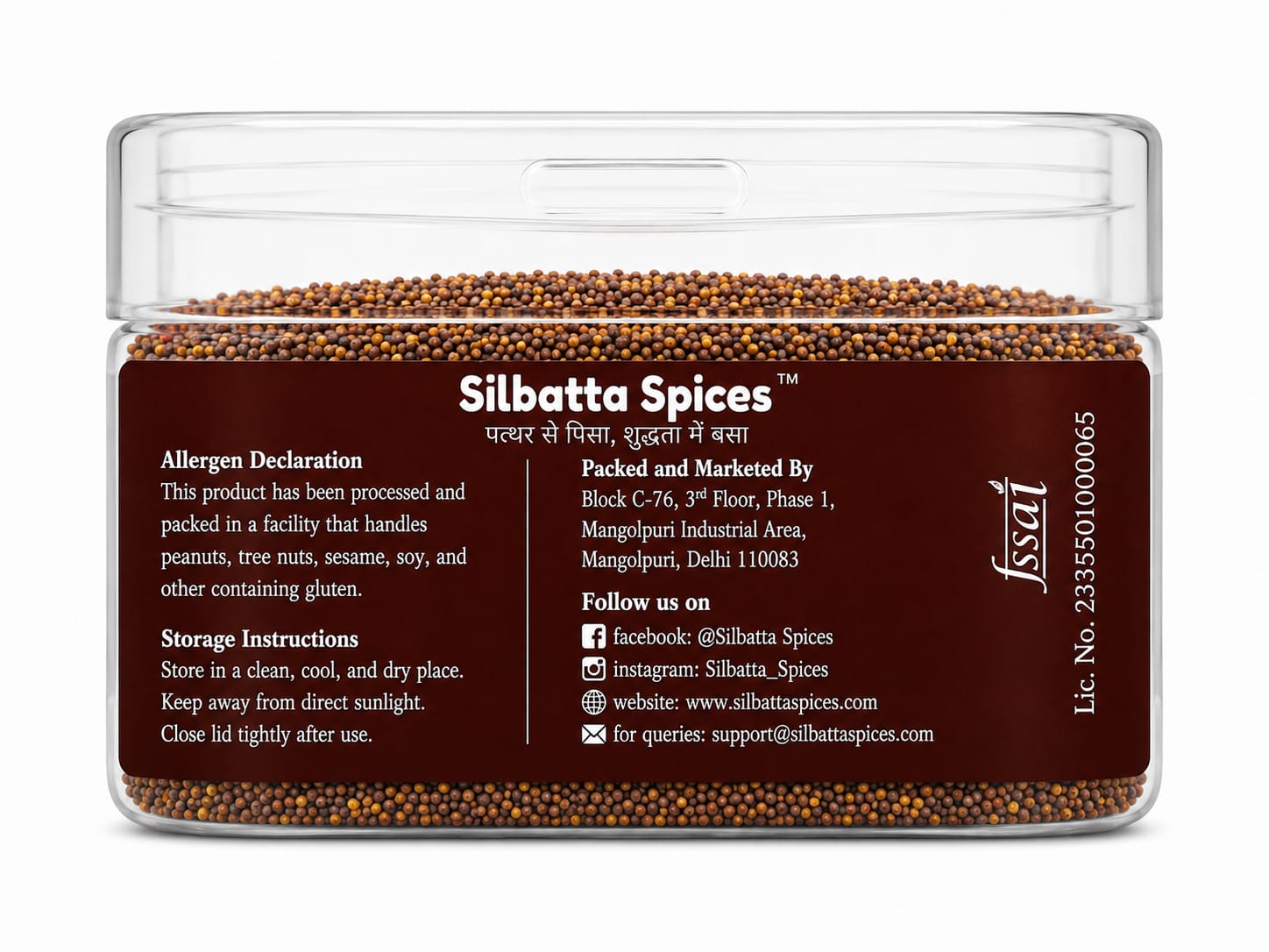 Red Mustard Seeds Lal Sarso Rai Natural 100gm by Silbatta Spices