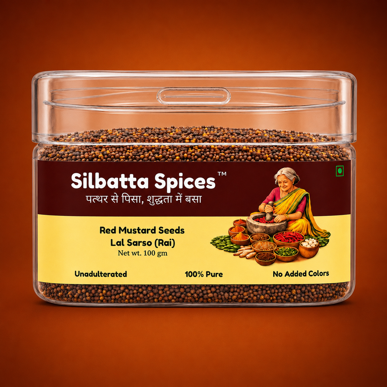 Red Mustard Seeds Lal Sarso Rai Natural 100gm by Silbatta Spices