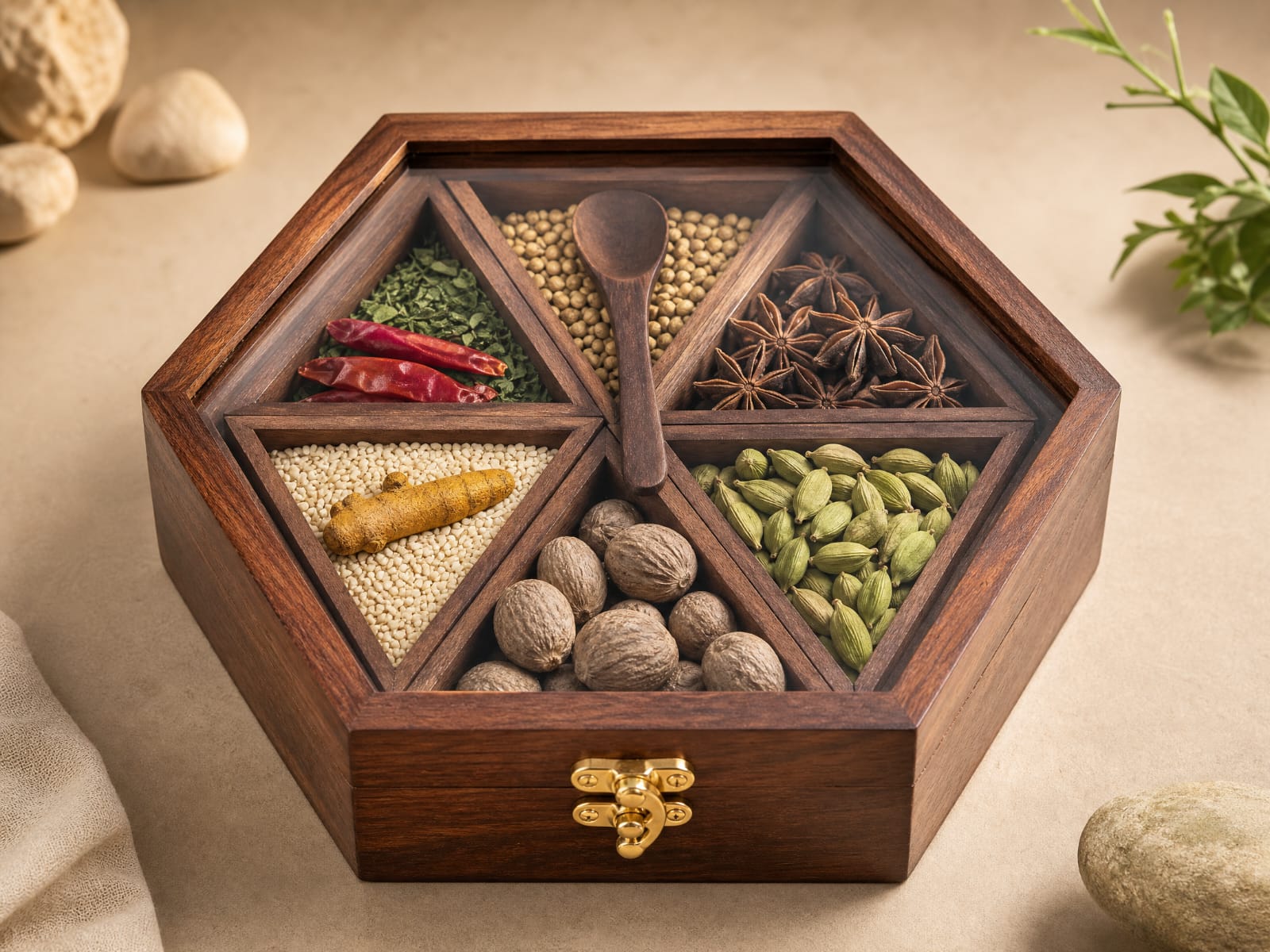 Silbatta Spices hexagon spice assortment