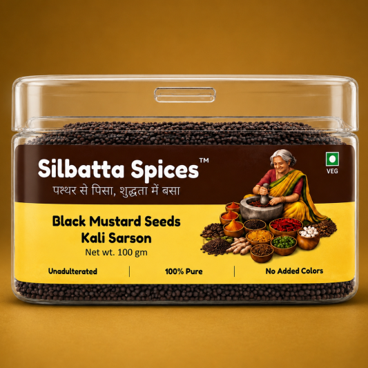 Black Mustard Seeds Kali Sarson Natural 100gm by Silbatta Spices