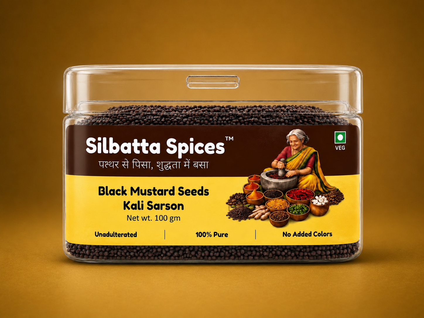 Black Mustard Seeds Kali Sarson Natural 100gm by Silbatta Spices